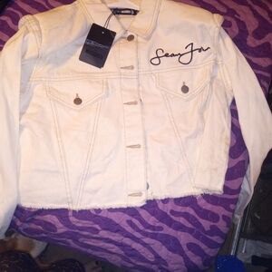 Sean John white jean jacket